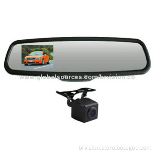 Car rearview system, 3.5-inch mirror monitor with wide view angle waterproof camera